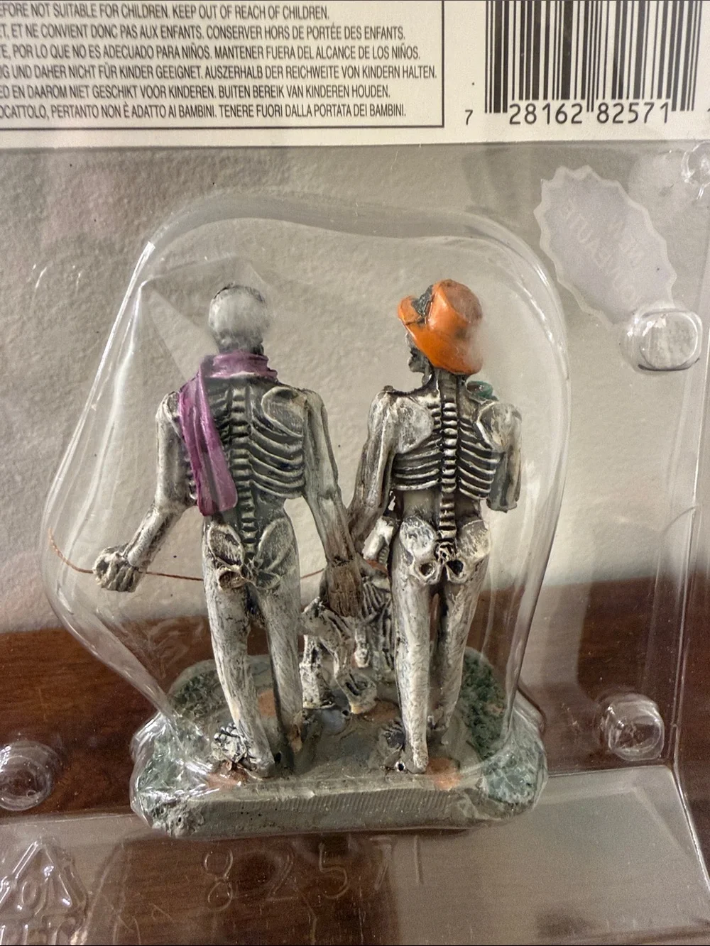 Lemax Moonlight Stroll Skeletons Walking Dog #82571 Halloween Village Decor